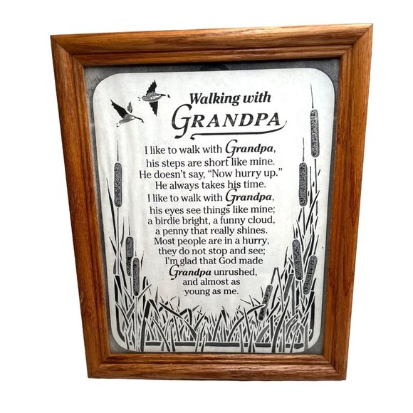 Walking with Grandpa Poem in Wood Frame 8 X 11 33e - Picture 1 of 8